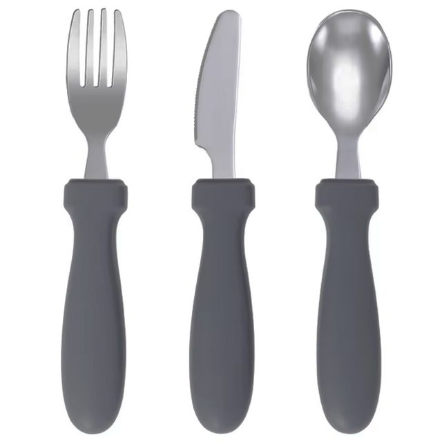 Toddler Junior Stainless Steel Cutlery Set - Graphite