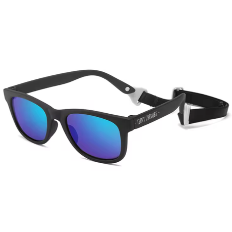 Teeny Baby Classic Wayfarer Polarized Sunglasses With Strap - Black Reflective