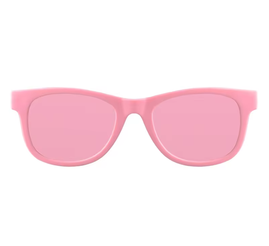 Teeny Baby Classic Wayfarer Polarized Sunglasses With Strap - Pink Reflective