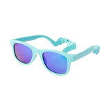 Teeny Baby Classic Wayfarer Polarized Sunglasses With Strap - Teal Reflective