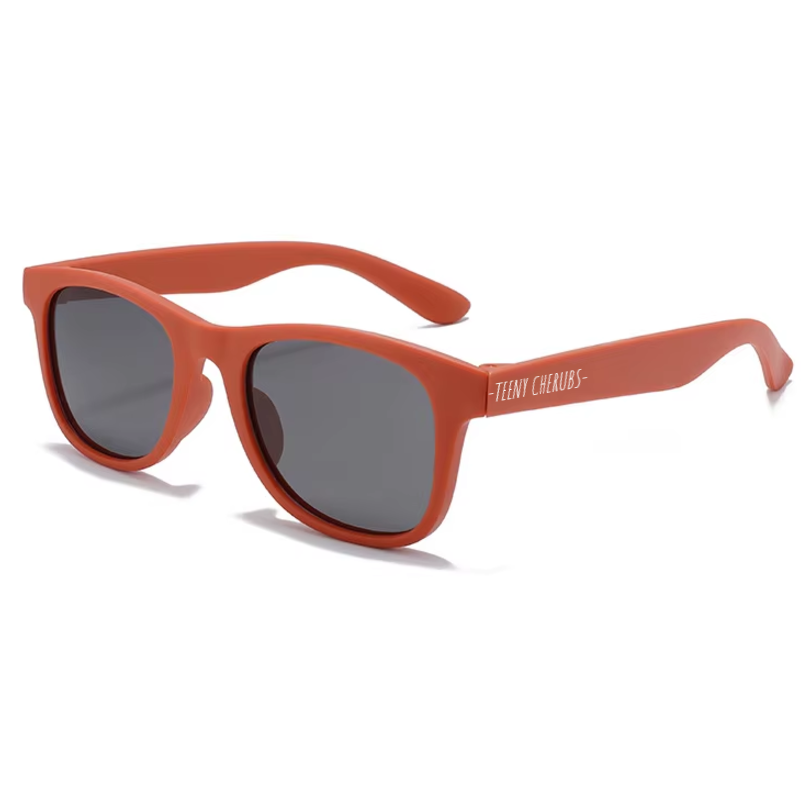 Teeny Toddler Junior Classic Wayfarer Polarized Sunglasses With Strap - Spiced Pumpkin