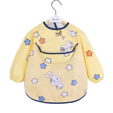 Teeny Baby Long Sleeve Apron Smock Bib - Yellow Stars