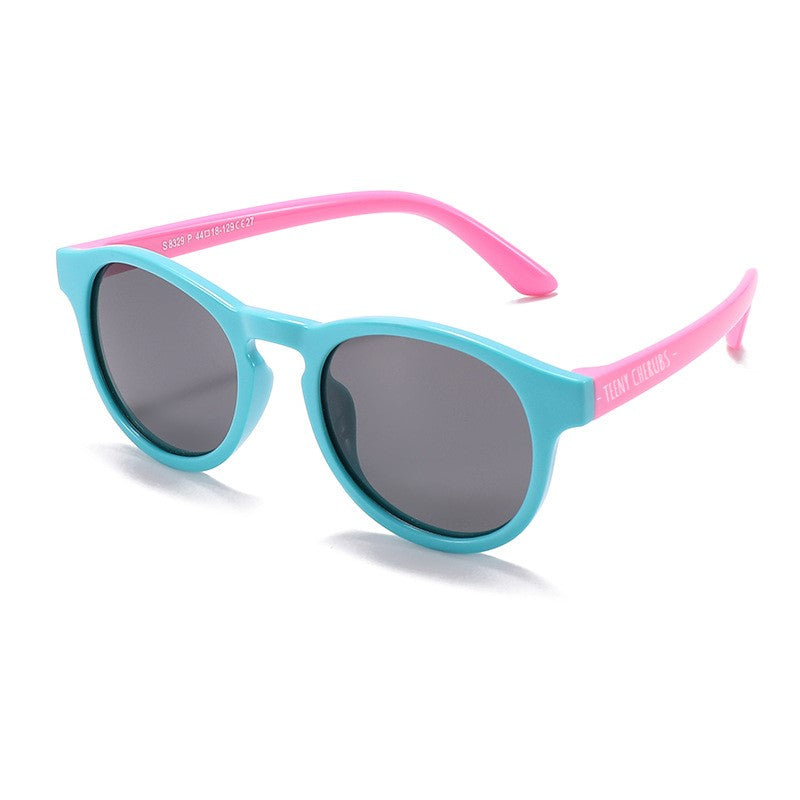 Teeny Toddler Junior Keyhole Polarized Sunglasses - Teal Pink