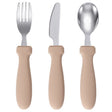 Toddler Junior Stainless Steel Cutlery Set - Pink Taupe