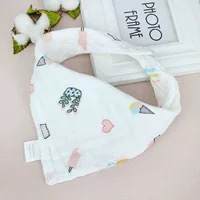 Handmade Baby Bandana White Muslin Dribble Bib - Hearts