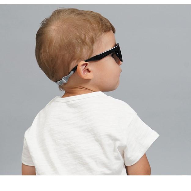 Teeny Baby Wayfarer Polarized Sunglasses With Strap - Beige